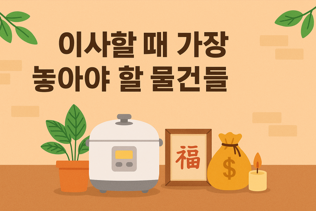 이사할 때 가장 먼저 놓아야 할 물건들