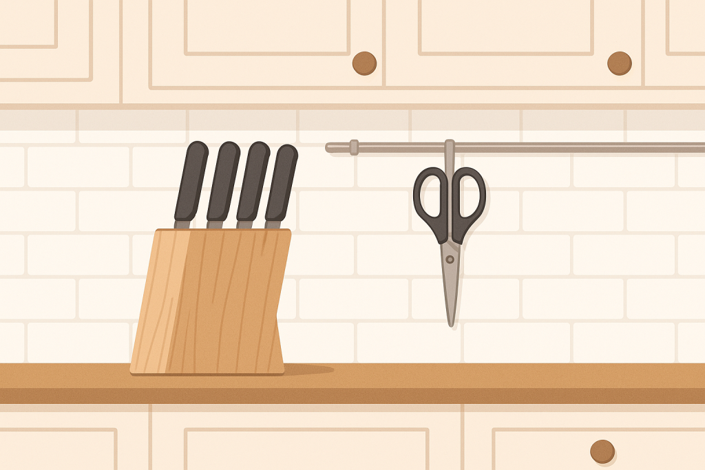 정리되지 않은 칼·가위